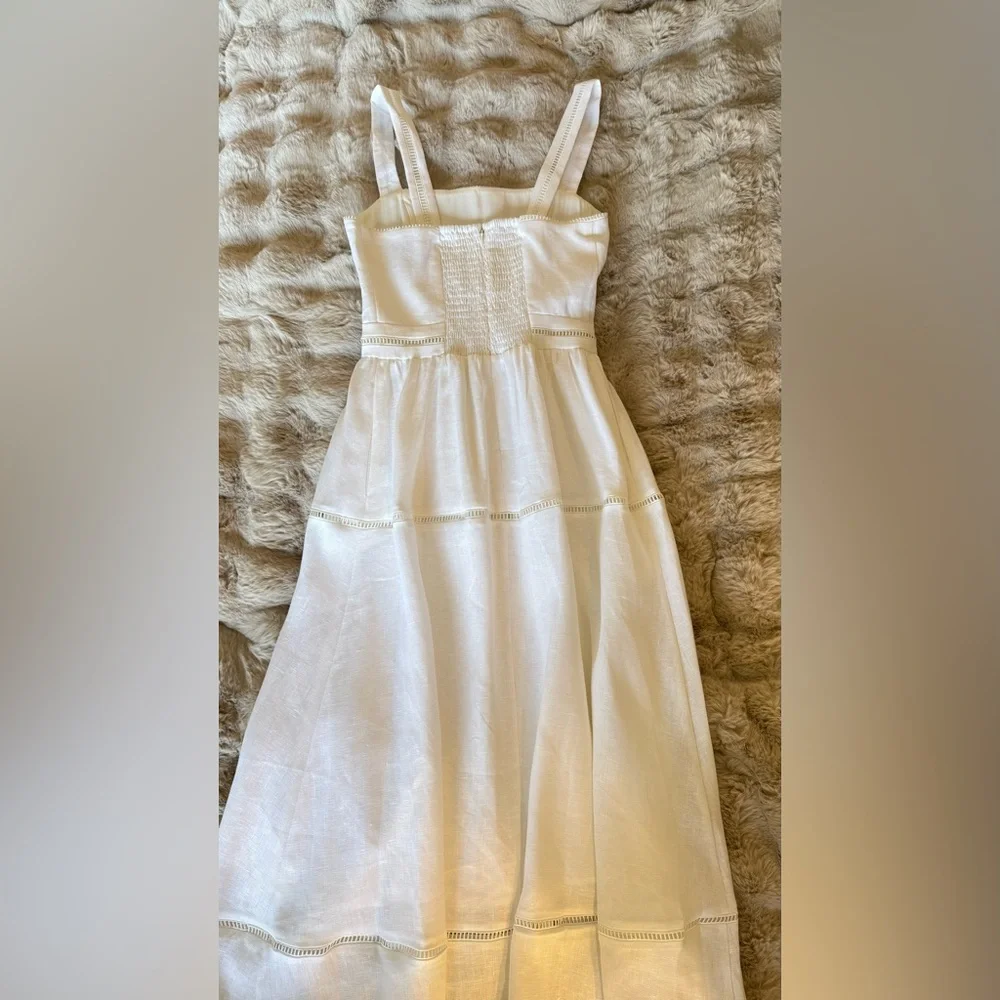 Reformation White Asymmetrical Pleated Sundress - Picture 13 of 16